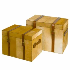 2 bauli design moderno in cavallino marrone chiaro Deii