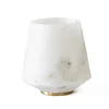 Bicchiere Acqua in Marmo Bianco di Carrara Satinato e Ottone - Scaglio