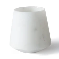 Bicchiere Acqua Marmo Bianco di Carrara Satinato Design Italiano - Scaglio