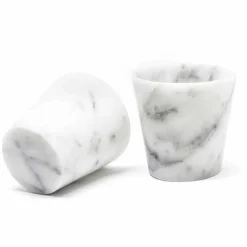 Bicchiere Grappa di Design in Marmo Bianco di Carrara Made in Italy - Fergie