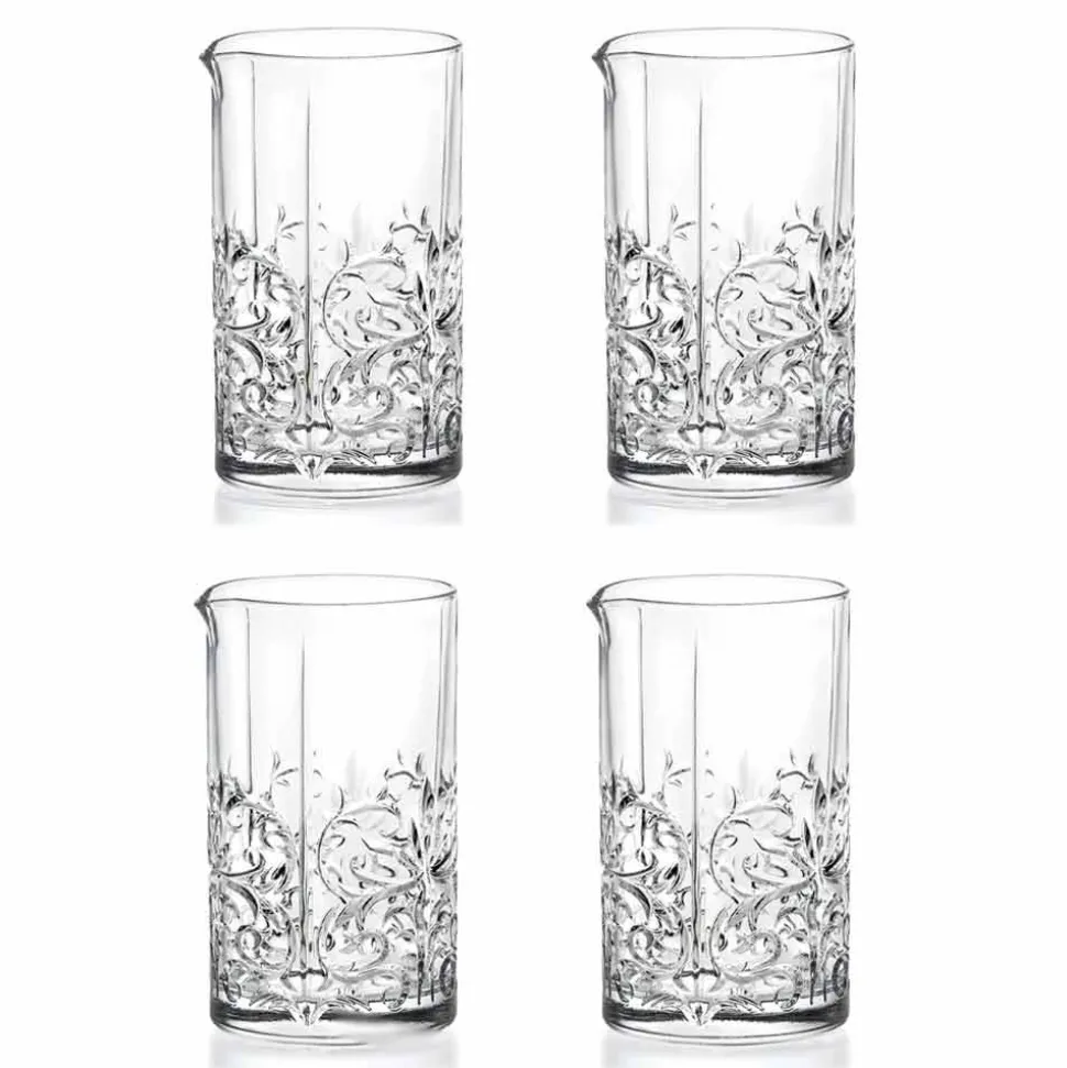 Bicchiere Mixing Glass con Decoro Eccentrico Design di Lusso 4 Pezzi - Destino