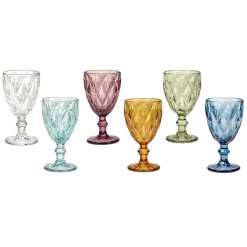 Bicchieri Calici Vino Colorati in Vetro di Design Moderno 12 Pezzi - Timon