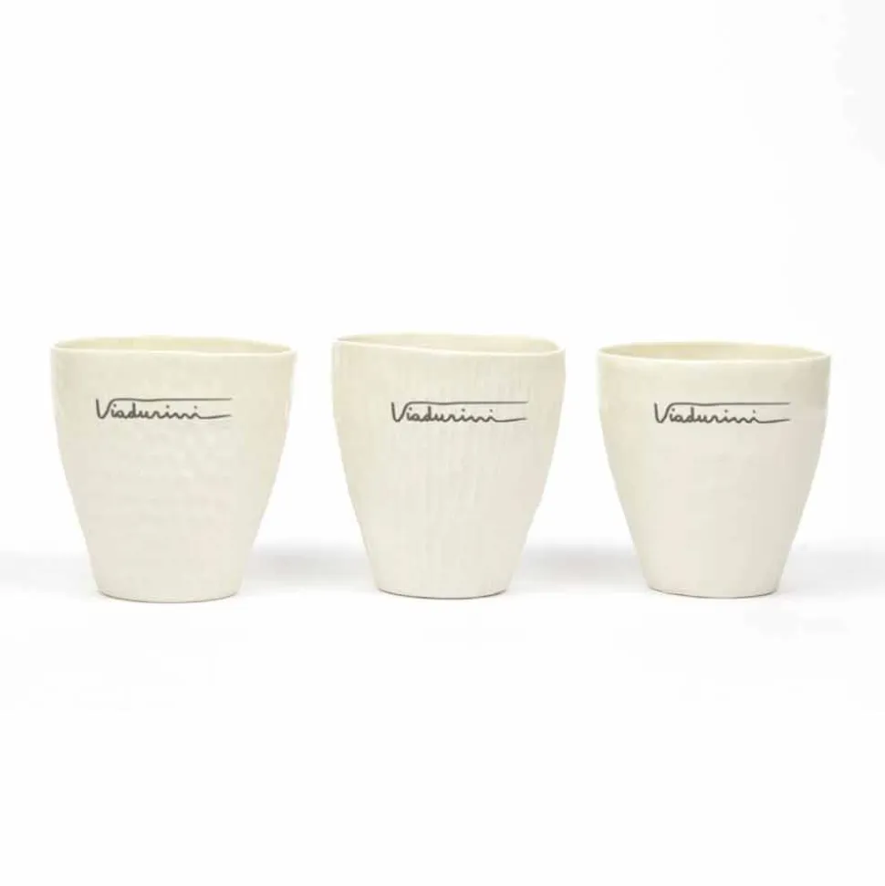 Bicchieri in Porcellana Bianca di Design di Lusso 6 Pezzi Unici - Arcireale