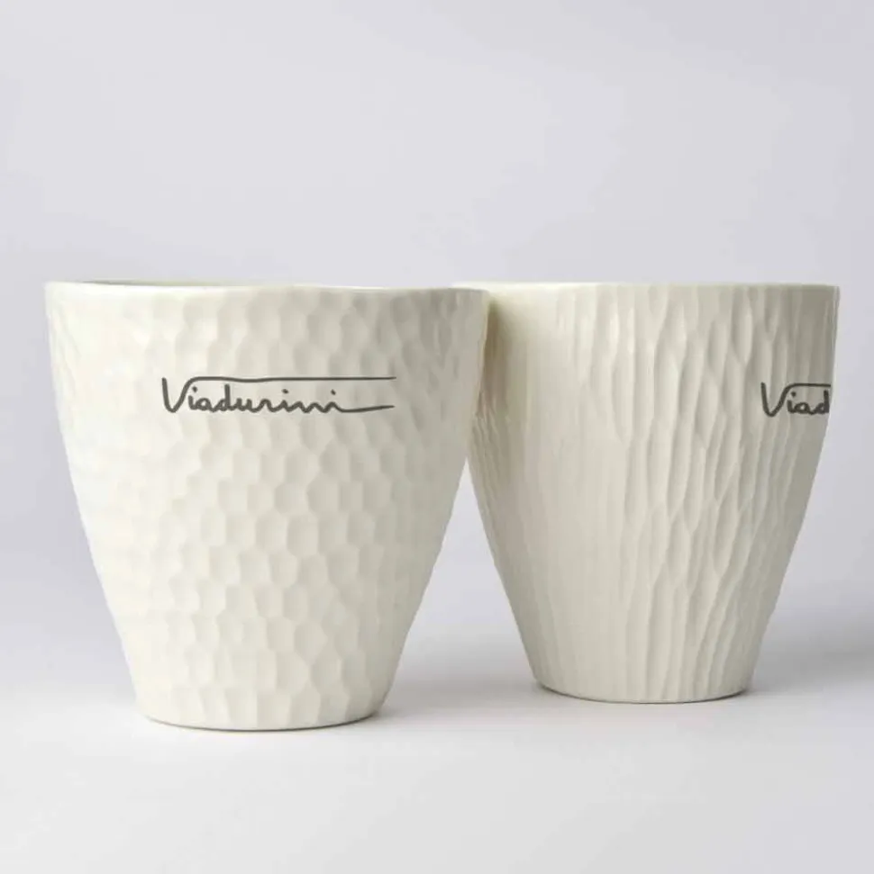 Bicchieri in Porcellana Bianca di Design di Lusso 6 Pezzi Unici - Arcireale