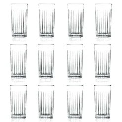 12 Bicchieri Tumbler Alti Highball in Eco Cristallo Decorato - Senzatempo