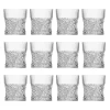 Bicchieri Tumbler Bassi in Eco Cristallo Decoro Audace 12 Pezzi - Ritmo