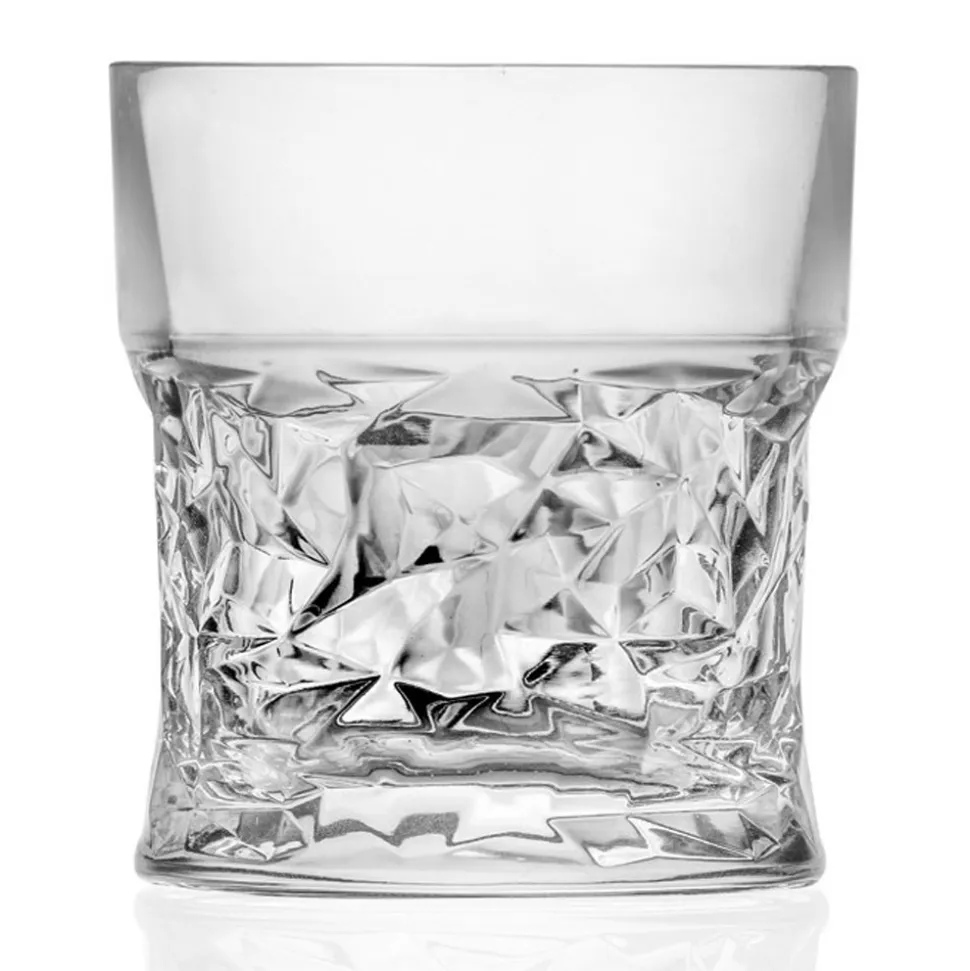 Bicchieri Tumbler Bassi in Eco Cristallo Decoro Squadrato 12 Pz - Ritmo