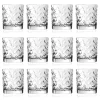 Bicchieri Tumbler Bassi in Eco Cristallo Decoro a Foglia 12 Pz - Magnolio