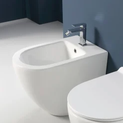 Bidet a Terra Ciclonico Monoforo in Ceramica dal Design Moderno - Aralia