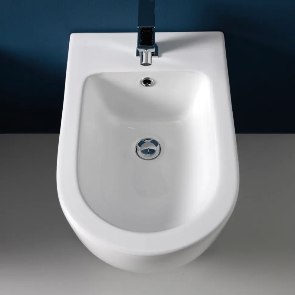 Bidet a Terra Ciclonico Monoforo in Ceramica dal Design Moderno - Aralia