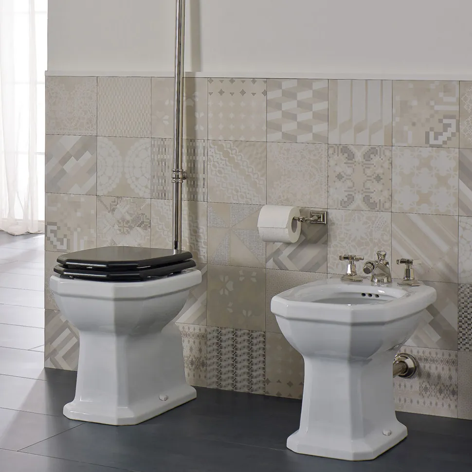 Bidet da Terra Bianco in Ceramica Stile Vintage Made in Italy - Nausica