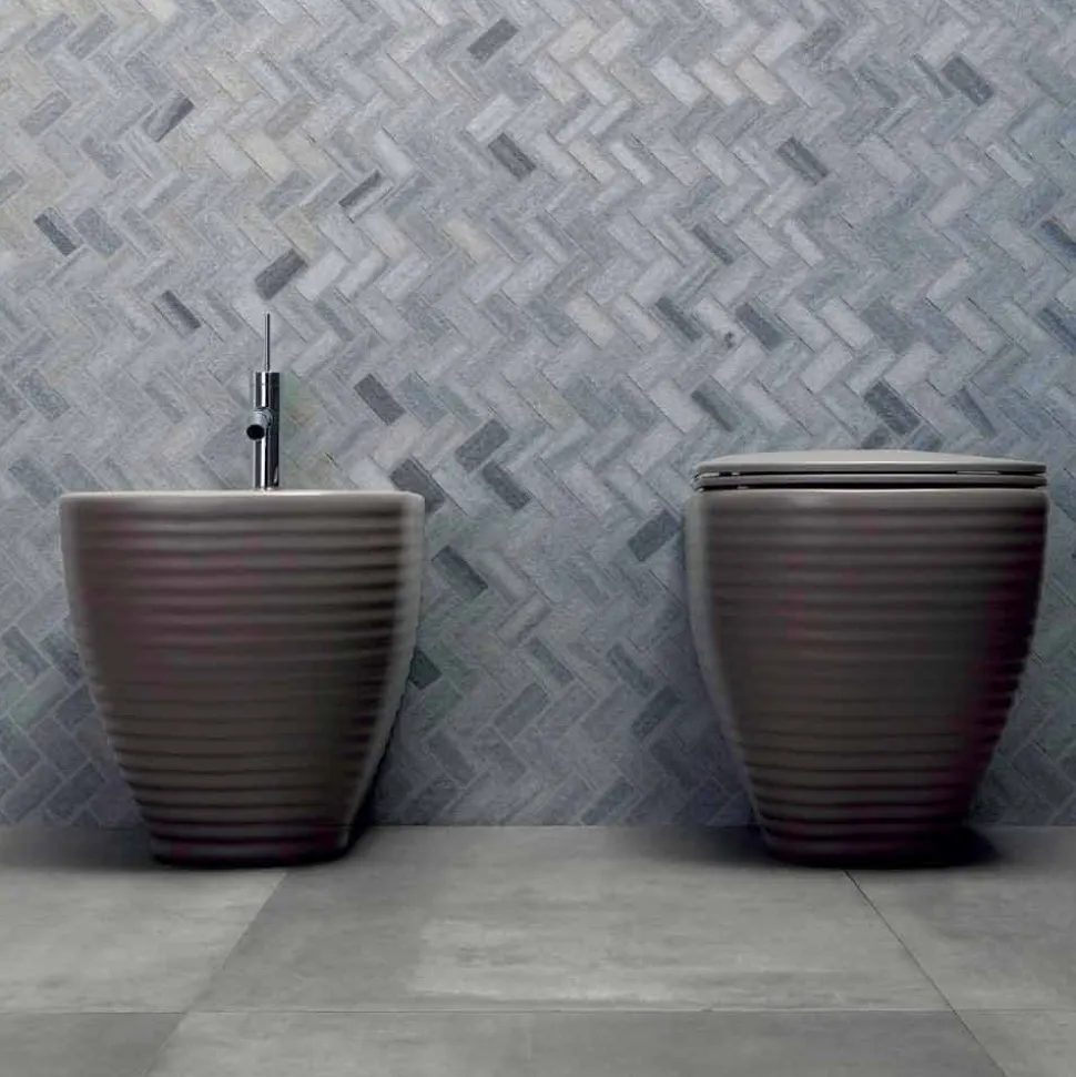 Bidet da Terra in Ceramica Smaltata Bianca o Colorata Trabia
