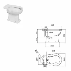 Bidet in Ceramica Bianca o Nera Vintage da Terra Made in Italy - Marwa