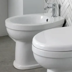 Bidet Monoforo a Terra in Ceramica Bianca dal Design Classico - Silice