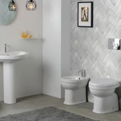 Bidet Monoforo a Terra in Ceramica Bianca dal Design Classico - Silice