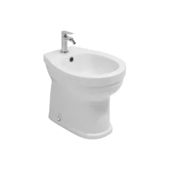 Bidet Monoforo a Terra in Ceramica Bianca dal Design Classico - Silice