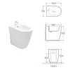 Bidet Monoforo con Scarico Traslato in Ceramica dal Design Moderno - Oleandro