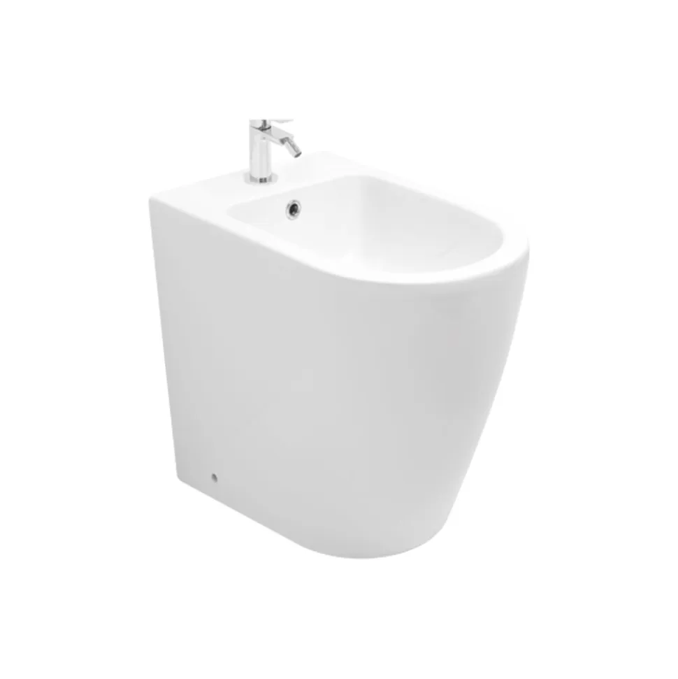 Bidet Monoforo con Scarico Traslato in Ceramica dal Design Moderno - Oleandro