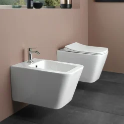 Bidet Monoforo Sospeso in Ceramica Bianca dal Design Moderno Elegante - Giunco