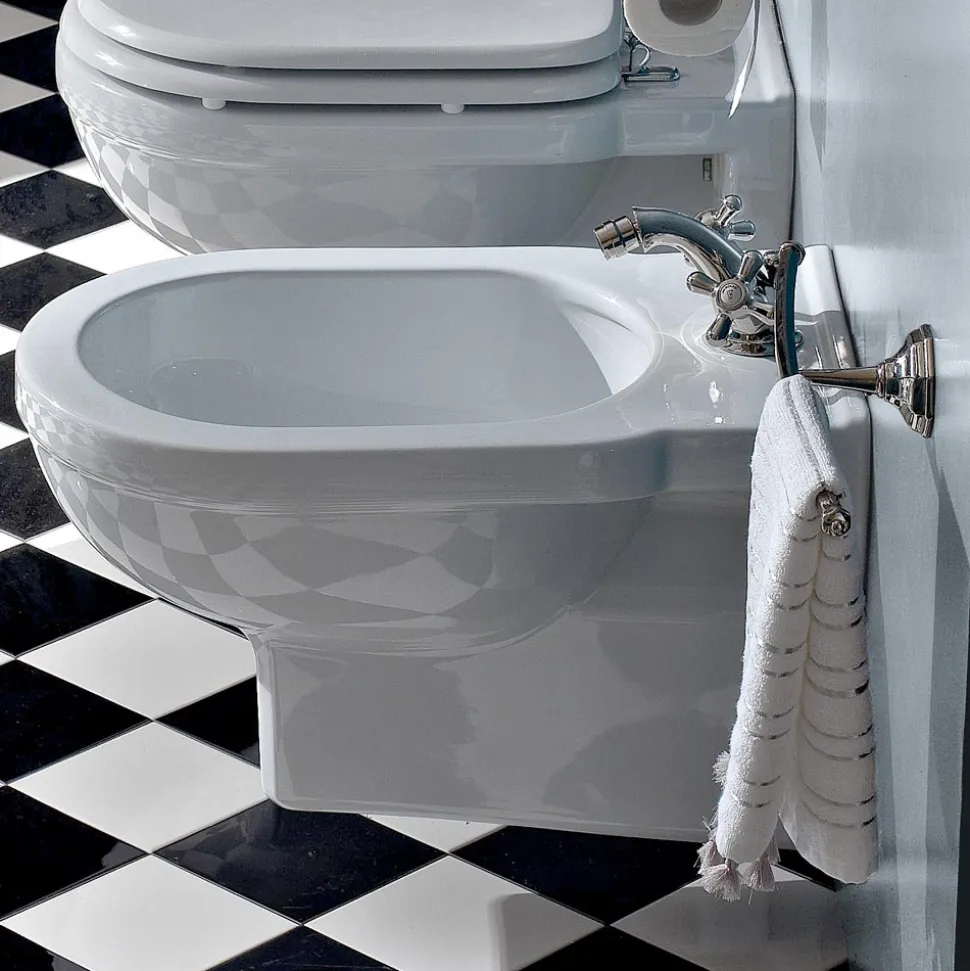 Bidet Monoforo Vintage Sospeso in Ceramica Bianca Made in Italy – Marwa