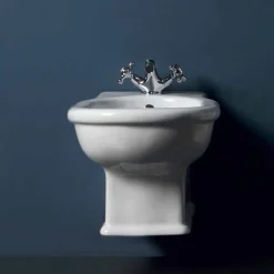 Bidet sospeso classico in ceramica bianca Style 54x36 cm, made Italy
