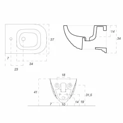Bidet Sospeso di Design Made in Italy in Ceramica Trabia