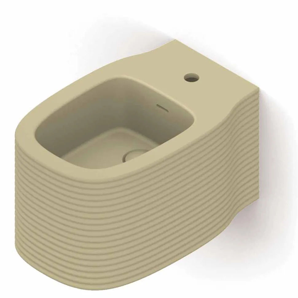 Bidet sospeso in ceramica di moderno design prodotto in Italia, Amleto