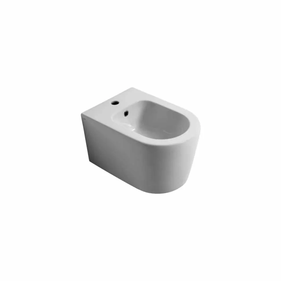Bidet sospeso in ceramica moderno Shine Square 50x35cm, made in Italy