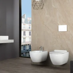 Bidet Sospeso Monoforo in Ceramica Bianca Resistente dal Design Moderno - Aster