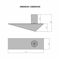 Biocamino da Parete di Design Moderno in Acciaio Verniciato e Vetro - Malcolm