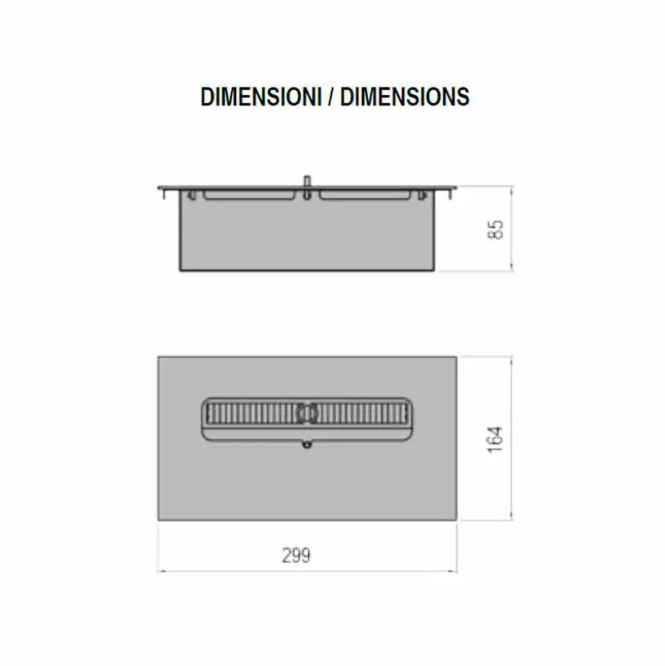 Bruciatore Bioetanolo in Acciaio Inox per Camino Lineare Made in Italy - Brandon