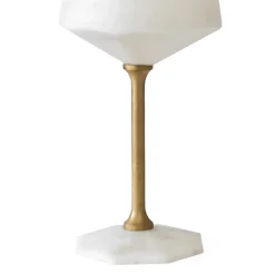 Calice da Vino in Marmo Bianco di Carrara Satinato e Ottone Design - Caglio