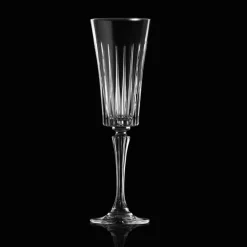 12 Calici Flute da Spumante Decoro Tagli Lineari in Cristallo Eco - Senzatempo