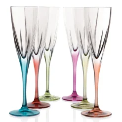 Calici Flute in Cristallo Ecologico Colorato o Trasparente 12 Pz - Amalgama