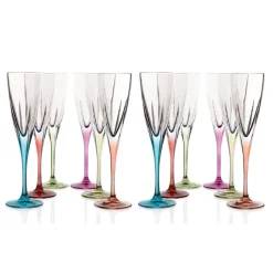 Calici Flute in Cristallo Ecologico Colorato o Trasparente 12 Pz - Amalgama
