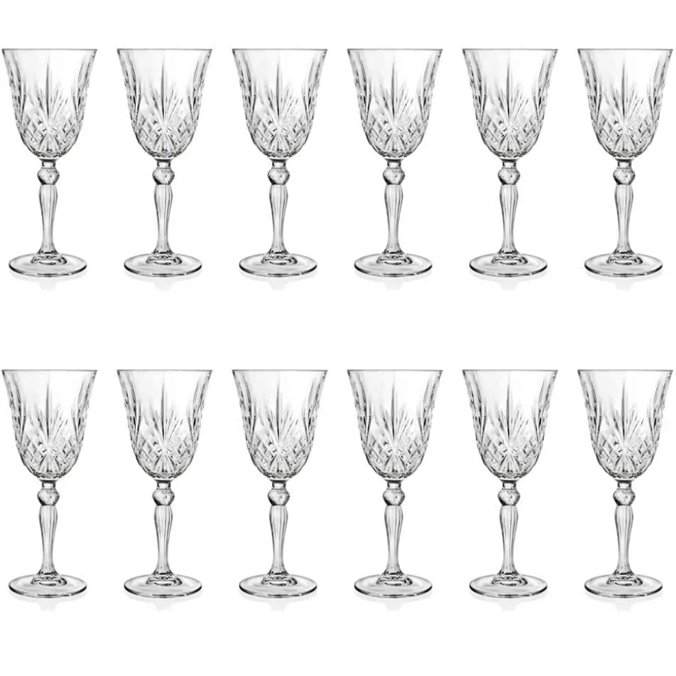 12 Calici Vino, Acqua, Cocktail in Cristallo Ecologico Stile Vintage - Cantabile