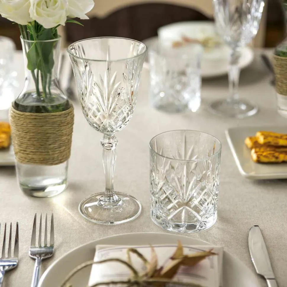 12 Calici Vino, Acqua, Cocktail in Cristallo Ecologico Stile Vintage - Cantabile