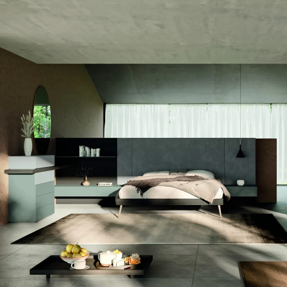 Camera da Letto a 7 Elementi Arredamento Realizzato in Italia - Rubino