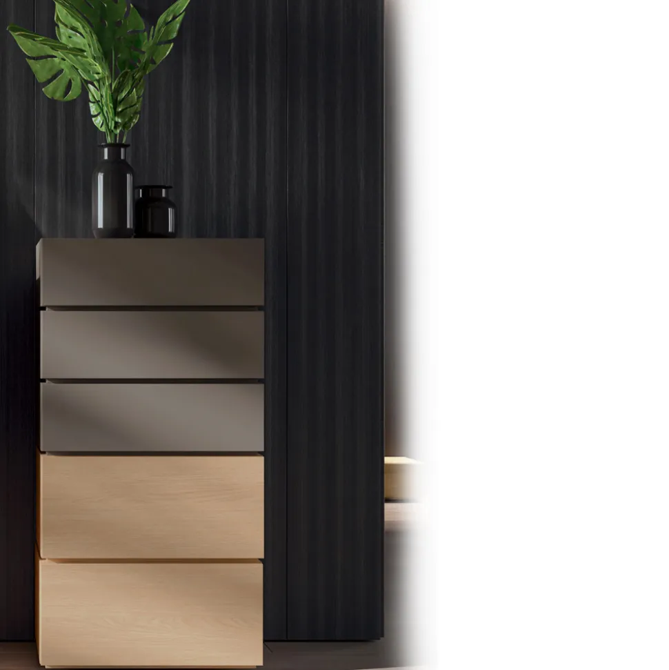 Camera da Letto a 5 Elementi Stile Moderno Arredamento Made in Italy - Diamante