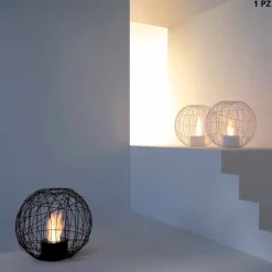 Camino a bioetanolo  da tavolo/terra in acciaio a forma di sfera Henry