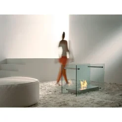 Camino a Bioetanolo da Terra in Vetro e Acciaio Design per Interno - Edison