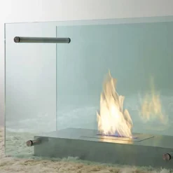 Camino a Bioetanolo da Terra in Vetro e Acciaio Design per Interno - Edison