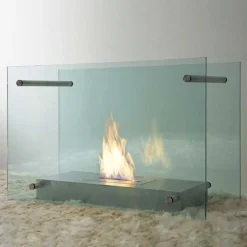 Camino a Bioetanolo da Terra in Vetro e Acciaio Design per Interno - Edison