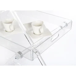 Carrello da Cucina 4 Ruote in Plexiglass Trasparente o con Legno - Magimbo