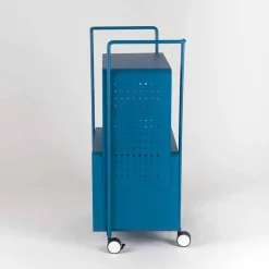 Carrello di Design in Acciaio con Piano in Frassino Made in Italy - Murella
