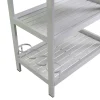 Carrello in Alluminio di Diverse Finiture con Ruote e 3 Ripiani- Tenda