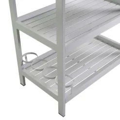Carrello in Alluminio di Diverse Finiture con Ruote e 3 Ripiani- Tenda