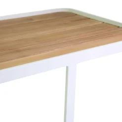 Carrello in Alluminio di Diverse Finiture con Ruote e Piano in Teak - Tenda