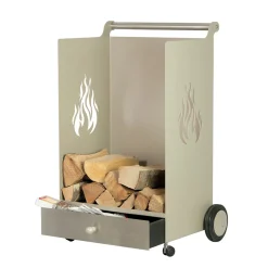 Carrello Portalegna con Cassetto e Ruote Made in Italy - Alpaca