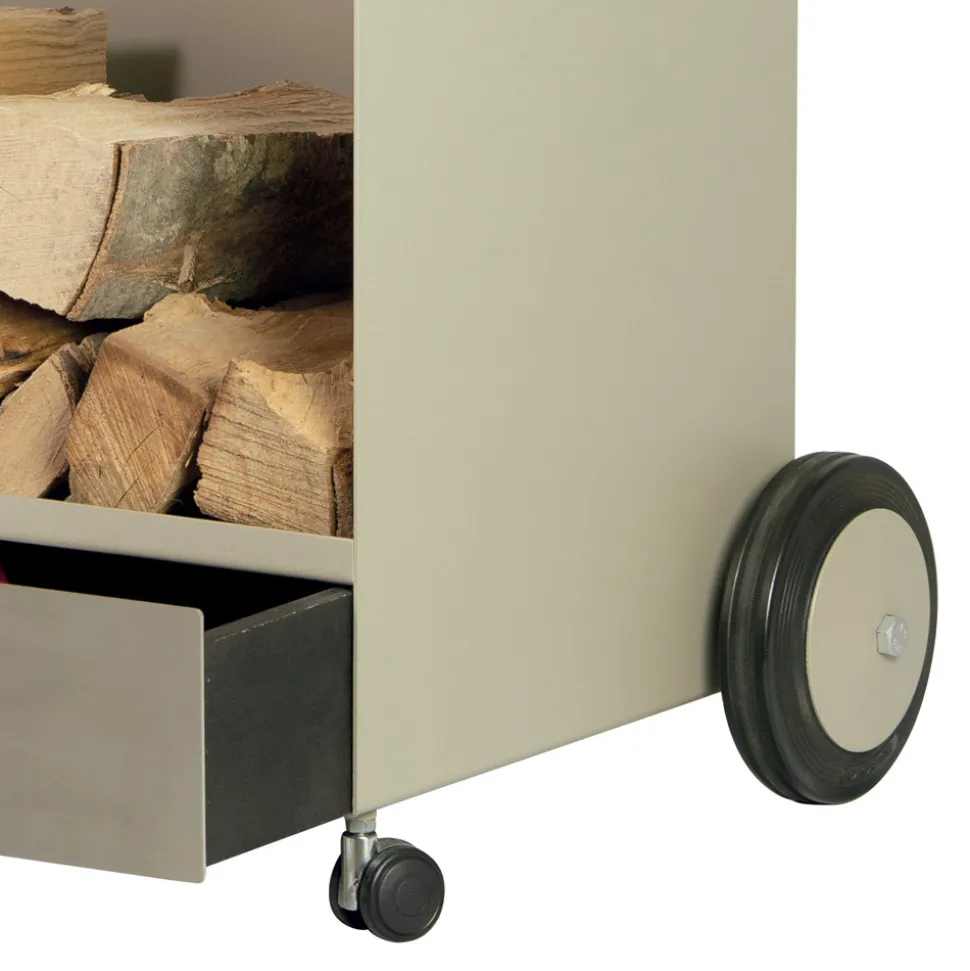 Carrello Portalegna con Cassetto e Ruote Made in Italy - Alpaca